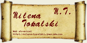 Milena Topalski vizit kartica